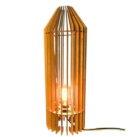 Luminária de Chão MDF PENEDO:MDF CRU/Kit com 2 - 75x20cm e 60x20cm