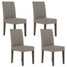 Kit 4 Cadeiras Estofadas 40003 Suede Amendoa Capuccino PLN - 1