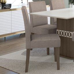 Kit 4 Cadeiras Estofadas 40003 Suede Amendoa Capuccino PLN - 6 Kit 4 Cadeiras Estofadas 40003 Suede Amendoa Capuccino PLN - 6