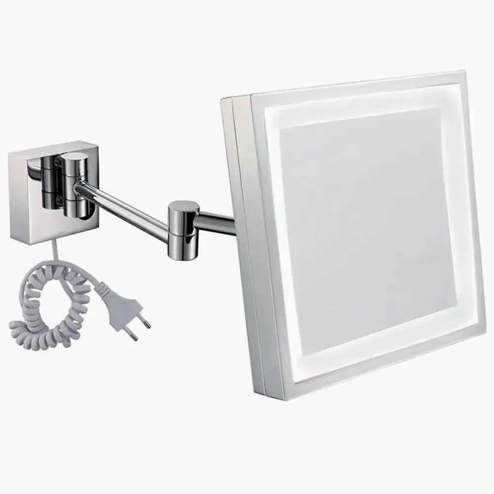 Espelho Il Quadrado de Parede C/ Luz e Aumento de Imagem - Ef9 E6505