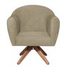 Poltrona em Suede Base Giratória de Madeira Herrera - 2