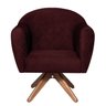 Poltrona em Suede Base Giratória de Madeira Herrera - 2