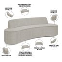 Ver imagem 3 de Sofá 4 Lugares Curvo Sala de Estar Living Cancún D02 Bouclê Bege 230 cm B-62 - Lyam Decor