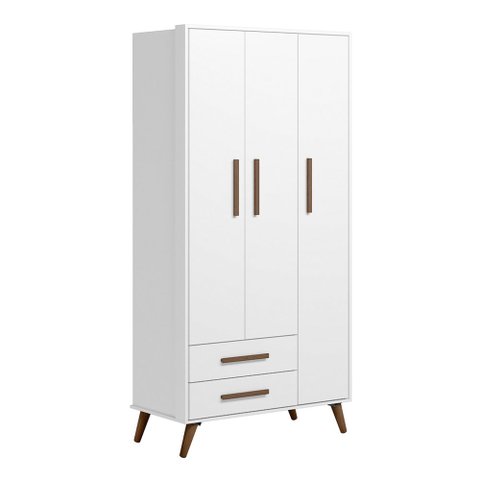 Guarda Roupa Roupeiro Infantil Qencanto Retrô Qmovi Branco Acetinado