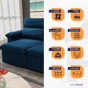 Ver imagem 3 de Sofá Retrátil Reclinável Paris 200cm Suede Velut com Molas no Assento - King House