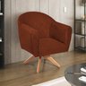 Poltrona em Suede Base Giratória de Madeira Herrera - 1