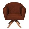 Poltrona em Suede Base Giratória de Madeira Herrera - 2