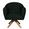 Poltrona em Suede Base Giratória de Madeira Herrera - 2