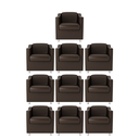 Ver imagem 1 de Kit 10 Poltronas Bia Decorativa Reforçada Recepção Clínica Salão Sala de Estar Courino:marrom