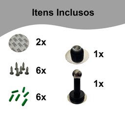 Trava Porta Pino Magnético Preto Adesivo/ Parafusado - 4