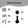 Trava Porta Pino Magnético Preto Adesivo/ Parafusado - 4