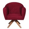 Poltrona em Suede Base Giratória de Madeira Herrera - 2