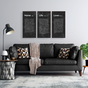 Ver imagem 2 de Quadros Decorativos Trio Home Life Love + Texto P/ Sala