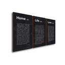 Ver imagem 1 de Quadros Decorativos Trio Home Life Love + Texto P/ Sala
