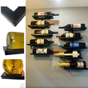 Ver imagem 2 de Adega Suspensa de Parede Estilo Industrial Suporte 5 Vinhos Desalinhados