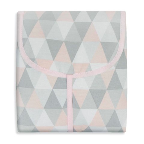 Trocador Portátil C/ Bolsos Internos - Losango Rosa