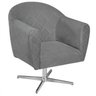 Poltrona em Suede Base Giratória de Metal Herrera - 4
