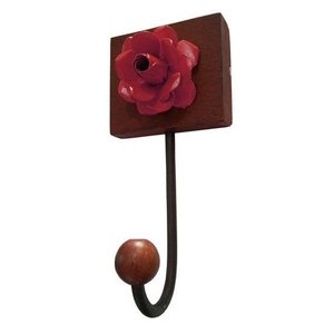 Cabideiro de Parede Artesanal para Bolsas e Roupa de Quarto Rustico de Ferro Libertas Rosas Artesana