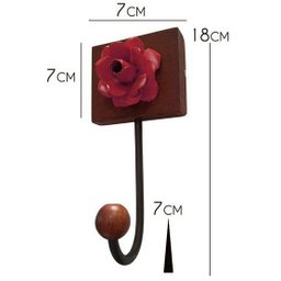 Cabideiro de Parede Artesanal para Bolsas e Roupa de Quarto Rustico de Ferro Libertas Rosas Artesana - 2