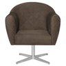 Poltrona em Suede Base Giratória de Metal Herrera - 2