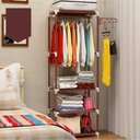 Ver imagem 6 de Guarda Roupa Portatil Arara Cabideiro 3 Prateleiras Organizador Armario Brinquedos