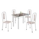 Ver imagem 2 de Conjunto de Mesa Tubular com 4 Cadeiras Lívia Branco/Bege