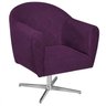 Poltrona em Suede Base Giratória de Metal Herrera - 4
