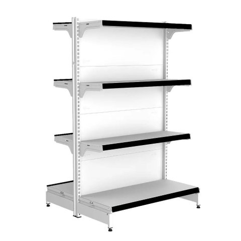 Gondola Centro 137 Fit Inicial Branco 8 Bandeja Pe Preto
