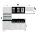 Ver imagem 4 de Cozinha Completa em Aço Topázio 12 Portas 3 Gavetas com Vidro Preto - Telasul