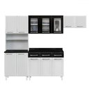 Ver imagem 2 de Cozinha Completa em Aço Topázio 12 Portas 3 Gavetas com Vidro Preto - Telasul