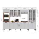 Ver imagem 3 de Armário de Cozinha Modulada Completa Fidelitá Nara 100% MDF 6 Peças 350cm 18 Portas 2 Gavetas com