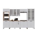 Ver imagem 2 de Armário de Cozinha Modulada Completa Fidelitá Nara 100% MDF 6 Peças 350cm 18 Portas 2 Gavetas com