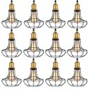 Ver imagem 1 de Kit 12 Pendente Aço Taschibra 40w Vintage 185 Preto Lustre