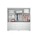 Ver imagem 3 de Guarda Roupa Solteiro 3 Portas 9 Gavetas - Buriti-branco - Móveis Novo Horizonte