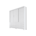 Ver imagem 2 de Guarda Roupa Solteiro 3 Portas 9 Gavetas - Buriti-branco - Móveis Novo Horizonte