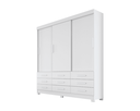 Ver imagem 2 de Guarda Roupa Solteiro 3 Portas 9 Gavetas - Buriti-branco - Móveis Novo Horizonte