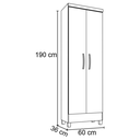 Ver imagem 7 de Kit Guarda Roupa Casal 6 Portas, Cômoda 5 Gavetas e Multiuso 2 Portas Carvalho Off White Clique Chiq