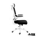 Ver imagem 4 de Cadeira Presidente Escritório Giratória Fox Office Preta e Branca - Z411