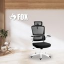 Ver mais imagens de Cadeira Presidente Escritório Giratória Fox Office Preta e Branca - Z411