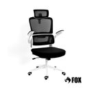 Ver imagem 3 de Cadeira Presidente Escritório Giratória Fox Office Preta e Branca - Z411