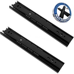 2 (1 Par) Corrediças Black Trilho Telescópico 24cm Gavetas - 1