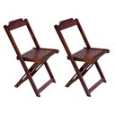 Ver imagem 4 de Conjunto De Mesa Dobravel Com 2 Cadeiras De Madeira 70X70 Pratica - Imbuia - Marrom