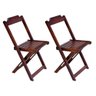 Conjunto De Mesa Dobravel Com 2 Cadeiras De Madeira 70X70 Pratica - Imbuia - Marrom - 4