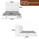 Ver imagem 7 de Cama Japonesa Queen Ema com Cabeceira Courino Bege e Linho Off White Madeira Sallar Home