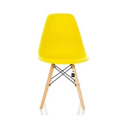 Kit 2 Cadeiras Charles Eames Eiffel Amarela Base Madeira Sala Cozinha Jantar - Bering - 2