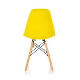 Kit 2 Cadeiras Charles Eames Eiffel Amarela Base Madeira Sala Cozinha Jantar - Bering - 3