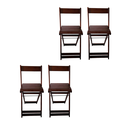 Ver imagem 2 de Conj 4 Banquetas Dobráveis para Bistro e Balcão em Madeira: Imbuia