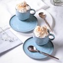 Ver imagem 5 de Jogo 12 Xícaras de Chá Empilhável com Pires Azul 230ml Linhas Breeze Mesa Posta Café da Manhã