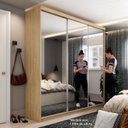 Ver imagem 5 de Guarda Roupa Casal Espelho 3 Portas em Perfect Lugano