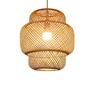 Luminária Pendente de Bambu Natural 42cm Gourmet para Sala, Quarto, Varanda, Área Interna - 1